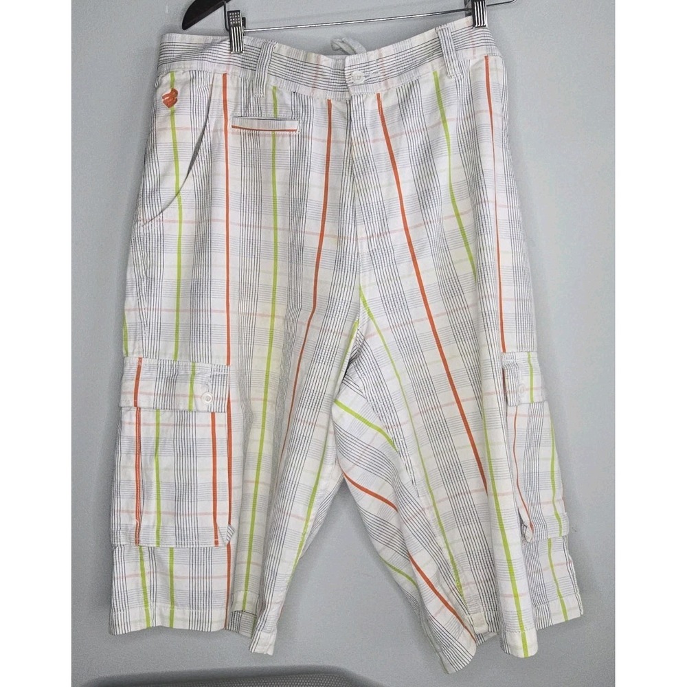 Baggy Rocawear Shorts Mens 40 Plaid Cargo Y2K
